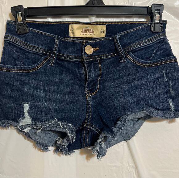Hollister Pants - Hollister Low Rise Denim Shorts Size 0 Distressed Cut Off 2” Inseam